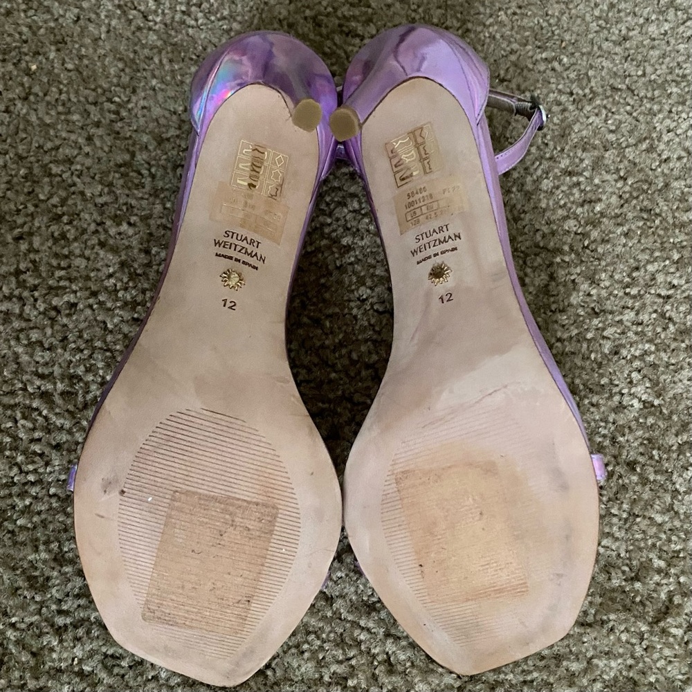 Stuart Weitzman Nudist Curve Iridescent Pink Heels Amatista US 12 - Picture 5 of 9